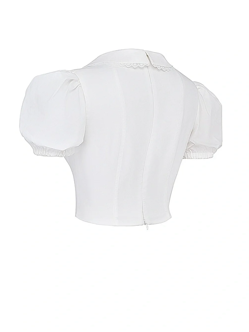 House of CB Augusta White Pin Tuck wide collar scalloped lace medium
